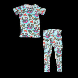 Bums & Roses Boys Flamingo 2-piece Pajamas size: 3T